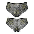 thumbnail image 5 of Curve Muse Women's Pack Of 2 Comfort Sheer Lace Tanga Hipster Boyshorts Panties-Pack C-Black,Yellow-M/6, 5 of 6