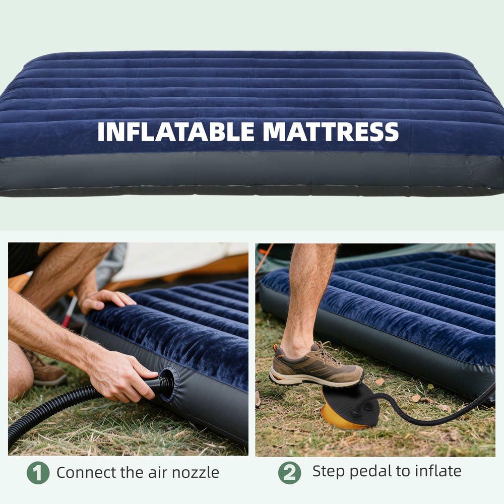 Resenkos 2-Person 4-in-1 Folding Tent Cot, Air Mattress, Foot Pump, Carry Bag – Off-Ground Cot for Camping, Hiking, Backpacking