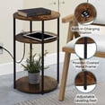 thumbnail image 3 of Designs2Go Simon Three-Tier End Table with USB Ports in Nutmeg Wood Finish, 3 of 12