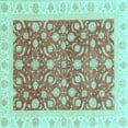 thumbnail image 1 of Ahgly Company Indoor Square Oriental Light Blue Traditional Area Rugs, 6' Square, 1 of 4