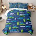 thumbnail image 2 of Castle Fairy Cartoon Garbage Truck Quilt Full,Recycle Bin Print Full Bedspread Sets,Green Blue, 2 of 7