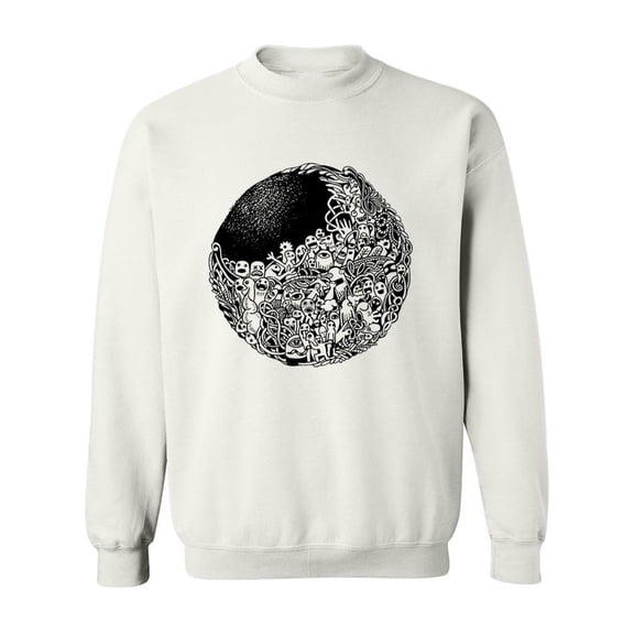 Hipster Doodle Monster Sweatshirt Men -Image by Shutterstock, Male XX-Large