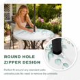thumbnail image 4 of Round Outdoor Tablecloth with Umbrella Hole and Zipper, Eucalyptus Leaves Tablecloth with Elastic Waterproof, Turquoise Summer Botanical Weeping Patio Table Covers for 45" - 54" Picnic Pool Tables, 4 of 9