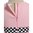 thumbnail image 5 of IBTOM CASTLE Infant Girl 1st 2nd Birthday Dress Race Car Driver Dress Flutter Sleeve Racer Fancy Dress up 18-24 Months Pink, 5 of 8