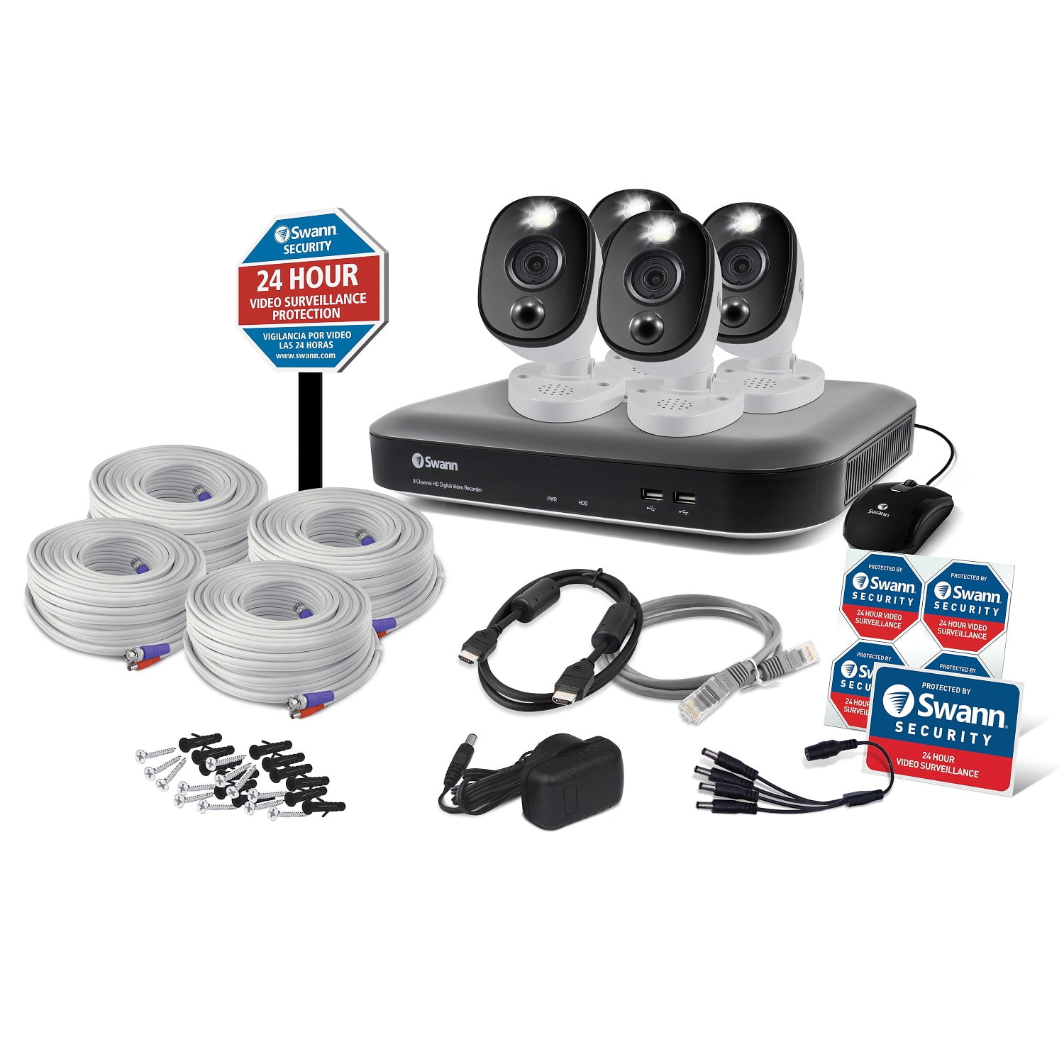 Swann 4 Camera 8 Channel 4K Ultra HD DVR Security System with Yard