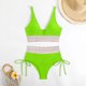 thumbnail image 5 of Traje de baño de 2 piezas para mujer, trajes de baño para mujer, bikini de cintura alta de dos colores con cordón ajustable y abdomen fruncido, blusa para mujer, 5 of 9