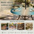 thumbnail image 6 of Round Outdoor Tablecloth with Umbrella Hole and Zipper, Turquoise Ombre Tablecloth with Elastic Waterproof, Modern Yellow Gradient Farmhouse Art Patio Table Covers for 55" - 60" Picnic Pool Tables, 6 of 9