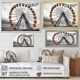 thumbnail image 4 of Designart "Joyful Spin Coral Ferris Wheel Delight I" Architecture Floater Framed Wall Art Print, 4 of 7