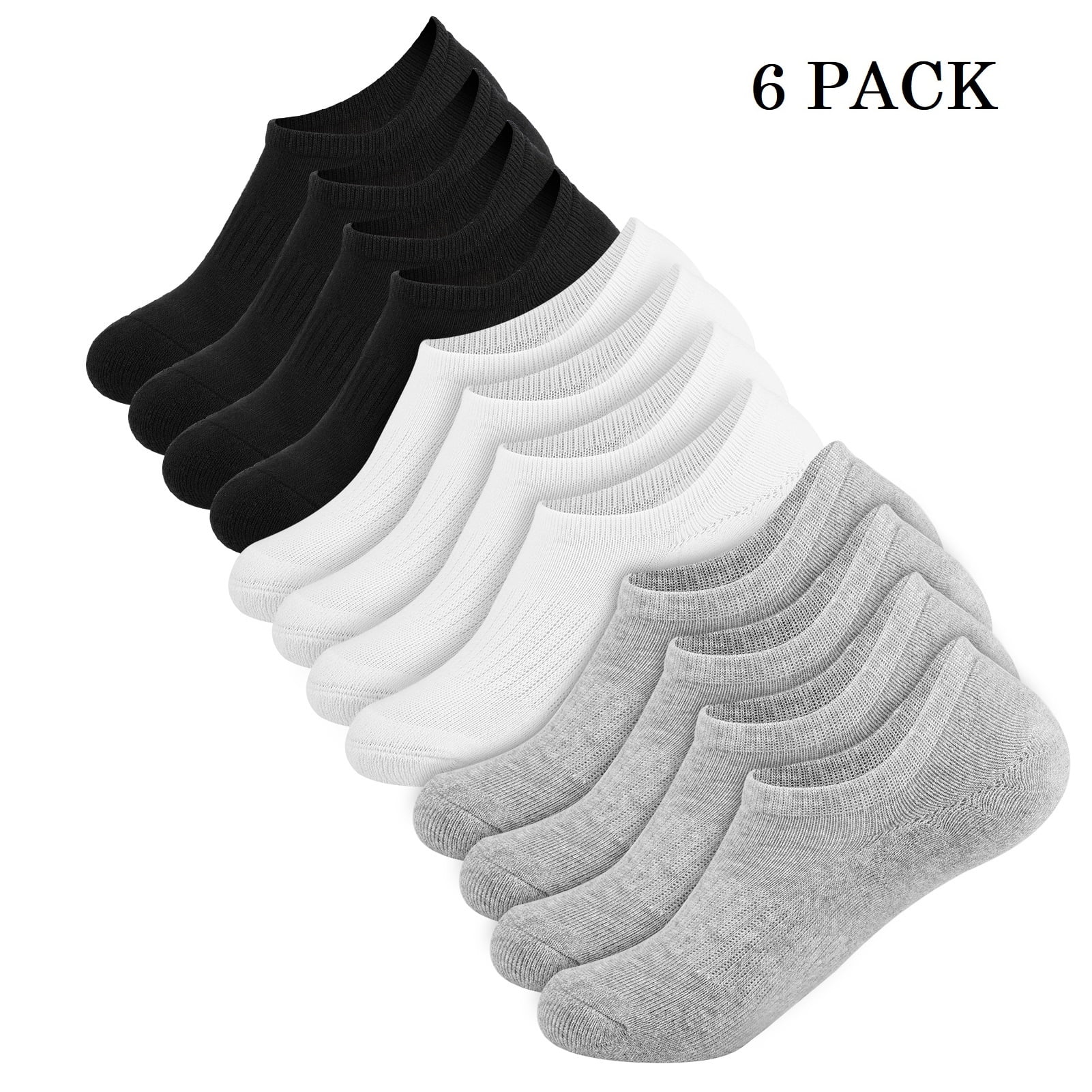Kapmore 6 Pairs No Show Socks for Women Invisible Non Slip Socks Low Cut Casual Socks