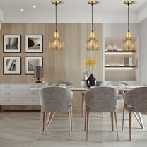 Modern Gold Pendant Light Fixture Ceiling Hanging Kitchen Island Metal Cage Lamp Suitable for General Indoor Places such as Dining Rooms, Living rooms,etc