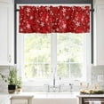 thumbnail image 5 of Christmas Valances for Windows Red White Winter Snowflakes Shiny Stars Xmas Snow Rod Pocket Curtain Valance Window Treatment Short Curtains for Kitchen Living Room, 58"x16", 5 of 5
