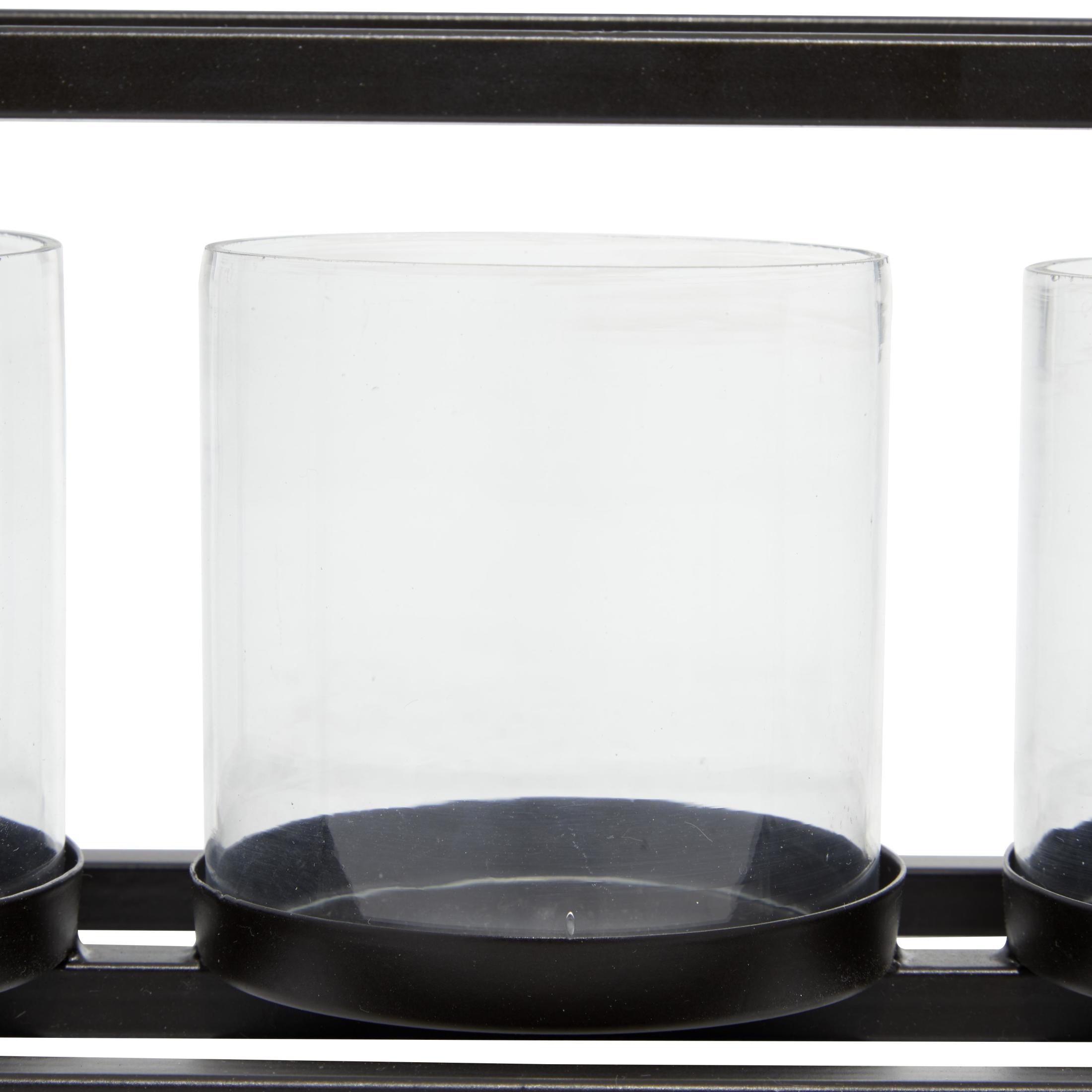 DecMode 4 Holder Black Metal Candelabra