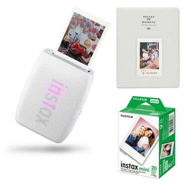 Fujifilm Instax Mini Link 3 Wireless Smartphone Printer, White, Bundle with Instax Mini 20 Exposures Instant Daylight Film and Photo Album