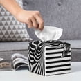 thumbnail image 6 of Yiaed Optical Zebra Illusion Print Tissue Box Cover, PU Leather Decorative Organizer for Tabletop, Bathroom, Car, Office Creative Decorative, 6 of 7