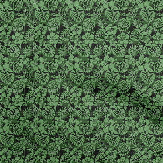 oneOone Cotton Poplin Green Fabric Tropical Sewing Material Print Fabric By The Yard 42 Inch Wide