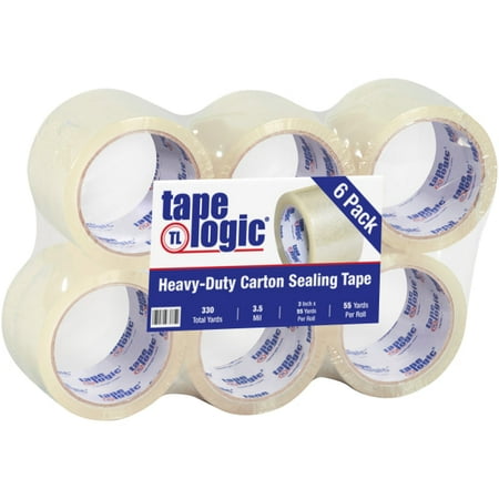 Tape Logic Acrylic Tape,3x55 yd.,3.5mil,Clear,PK6 T9053506PK