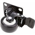 thumbnail image 3 of 4 Roues Pivotantes avec Frein 50mm Roues en Caoutchouc pour Meubles Capacité 400kg, Plancher Robuste Sans Trace - Roue Chariot en Caoutchouc, Noir, 3 of 5