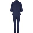 thumbnail image 3 of ZHAOCHENG Trajes de pantalón para mujer, modernos y elegantes, de negocios, con blazer, de color liso, para uso diario, de dos piezas, para uso festivo, elegante, con solapa y corte ajustado, para uso, 3 of 4