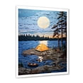 thumbnail image 2 of Designart "Lake Camping" Landscapes Framed Wall Art - Country Blue Camping Travel Entryway Framed Wall Art, 2 of 6