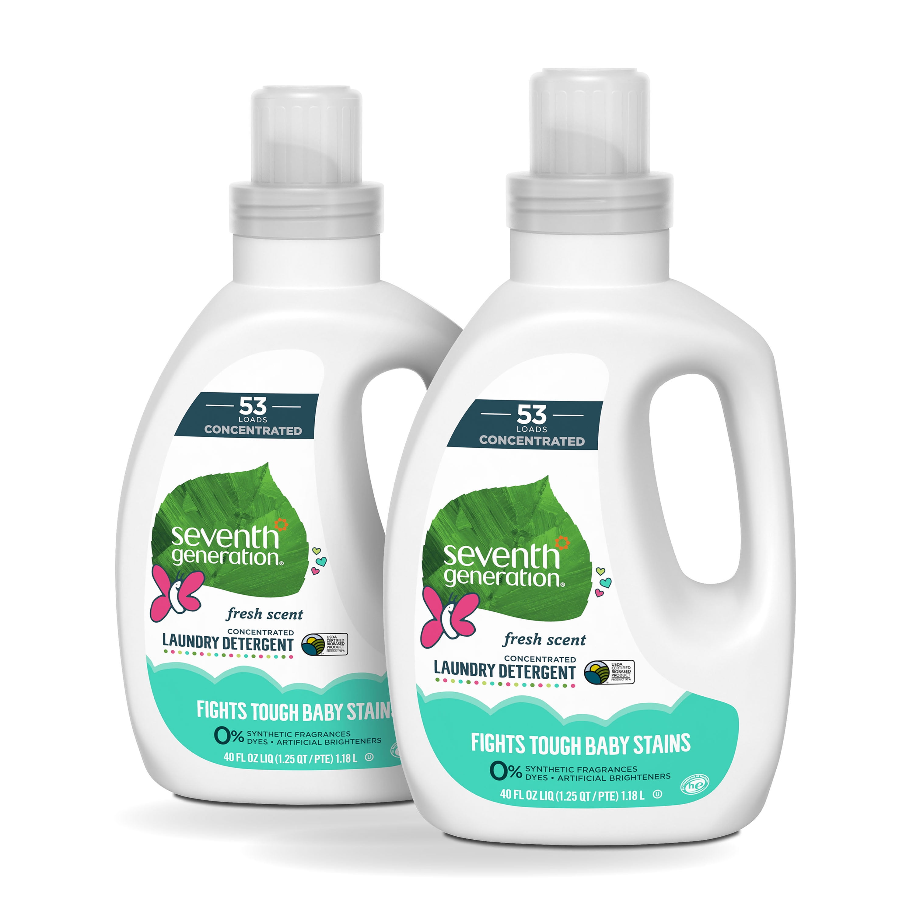 Seventh Generation Baby Concentrated Laundry Detergent, Fresh Citrus, 40 Oz, 53 Loads