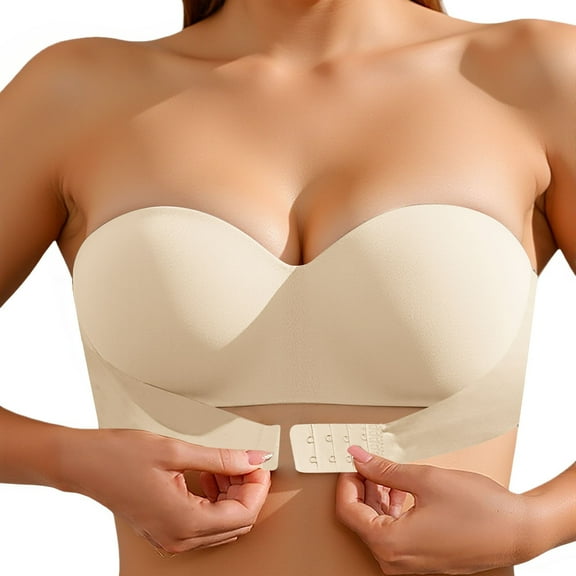 XIYON Strapless Bras For Women Thin Seamless Vest Soft Support Large Chest Small Half Fixed Cup Breathable Bra Comfort