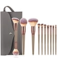 thumbnail image 1 of 7 piezas, 10 piezas, 15 piezas de pinceles de maquillaje gigantes, 15 piezas de pinceles de maquillaje dorados, pinceles de base para trajes, herramientas de belleza, 1 of 2