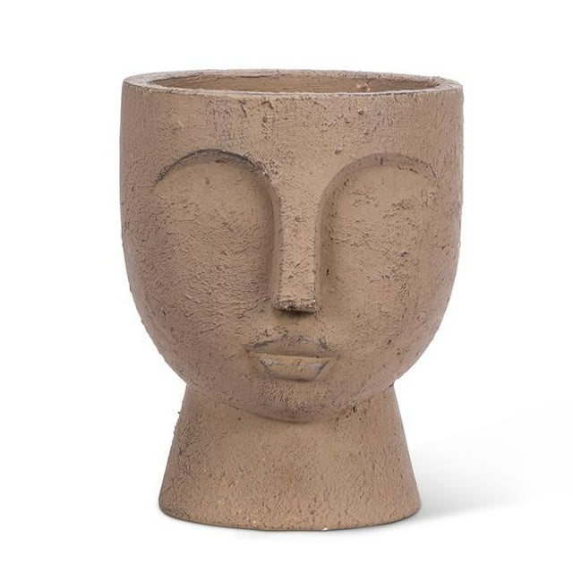 9 in. Face Pedestal Planter, Brown - Large
