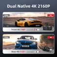 thumbnail image 2 of Miofive - Cámara de salpicadero delantera y trasera para coche 4K+4K WiFi Bluetooth con tarjeta SD de 64 GB, cámara dual para coche con monitoreo de estacionamiento, visión nocturna superHDR, sensor, 2 of 5