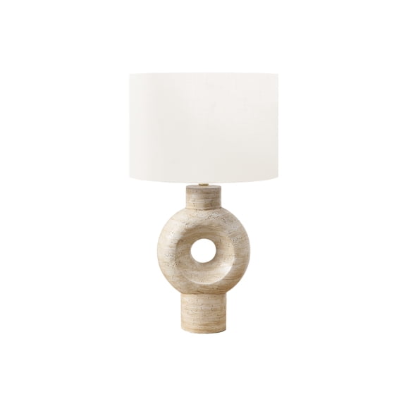 Lighting - 28"h - Table Lamp - Beige Resin - Ivory/Cream Shade - Contemporary
