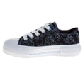 thumbnail image 3 of Disney Stitch Kids Lace Up Low Top Canvas Sneakers. (Little Kids)Black White, Size: 1, 3 of 7
