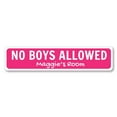 thumbnail image 2 of No Boys Allowed Novelty Sign, Metal Wall Decor - 4x18 inches, 2 of 4