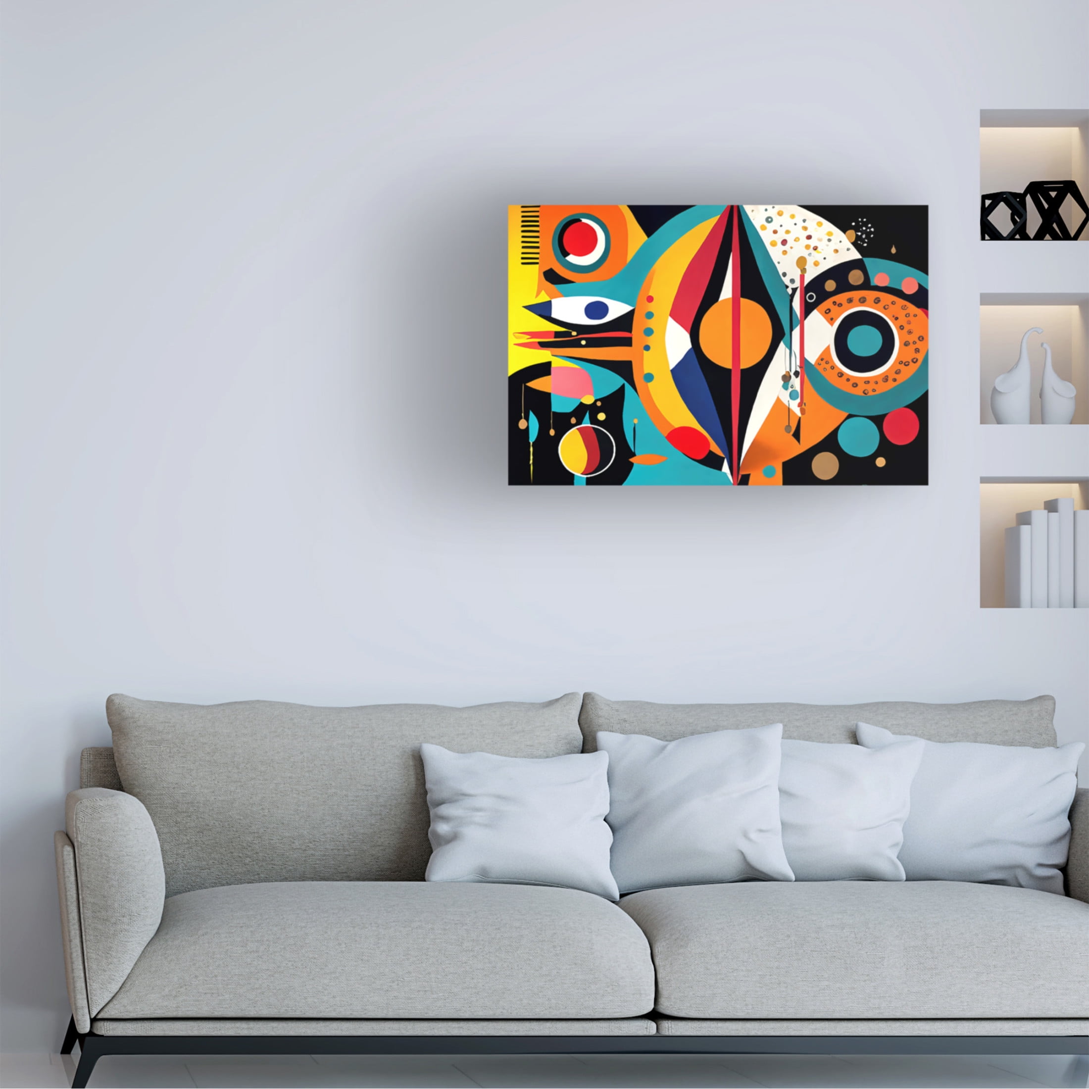 Canvas Wall Art - Ray Heere 'Mid Century Celebration Of All Cultures 4' Wall Art for Living Room, Bedroom, or Office Décor by Trademark Fine Art - 32 x 22 Inches