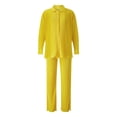 thumbnail image 2 of VISgogo Conjunto de Traje Femenino de 2 Piezas, Camisa de Manga Larga con Solapa de Color Sólido + Pantalones Largos Sueltos para Mujer, S/M/L/XL/XXL VISgogo moda, 2 of 9