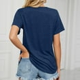 thumbnail image 4 of B91xZ T-Shirts pour Femmes en Coton Col Rond Manches Courtes, Marine m, 4 of 5