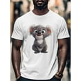 thumbnail image 4 of Cute Koala Men's T Shirts T-Shirt for Men Crew Neck Tees Cotton Tops, White, S, 4 of 7