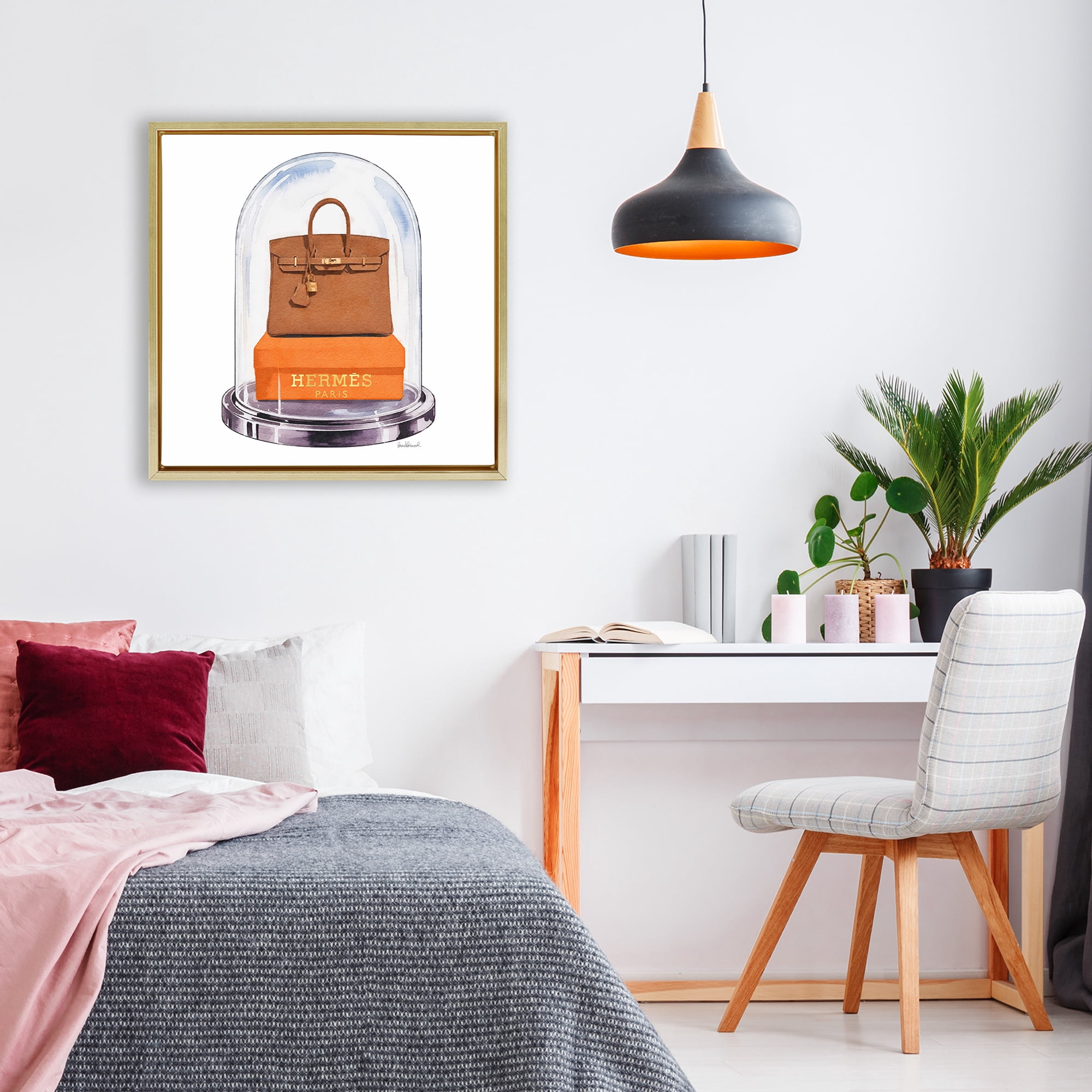 Stupell Industries Luxury Handbag Dome Gold Framed Floater Canvas Wall Art, design by Amanda Greenwood