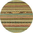 thumbnail image 1 of Ahgly Company Indoor Round Abstract Yellow Abstract Area Rugs, 4' Round, 1 of 6