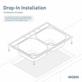 thumbnail image 2 of Moen GS181953Q 1800 Series 25-inch 18 Gauge Drop-in Single Bowl Stainless Steel Kitchen or Bar Sink, 9-inch Depth, Featuring QuickMount, 2 of 6