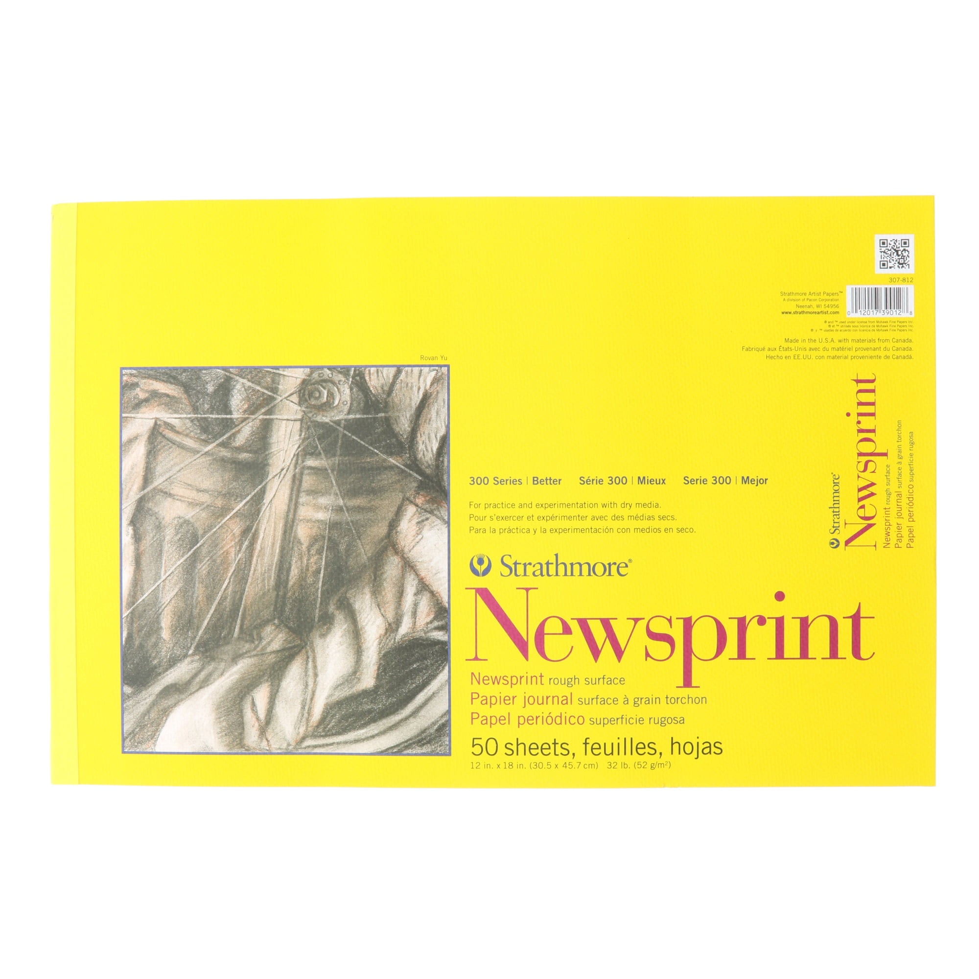 Strathmore 12" x 18" Rough Tape Bound Newsprint Pad