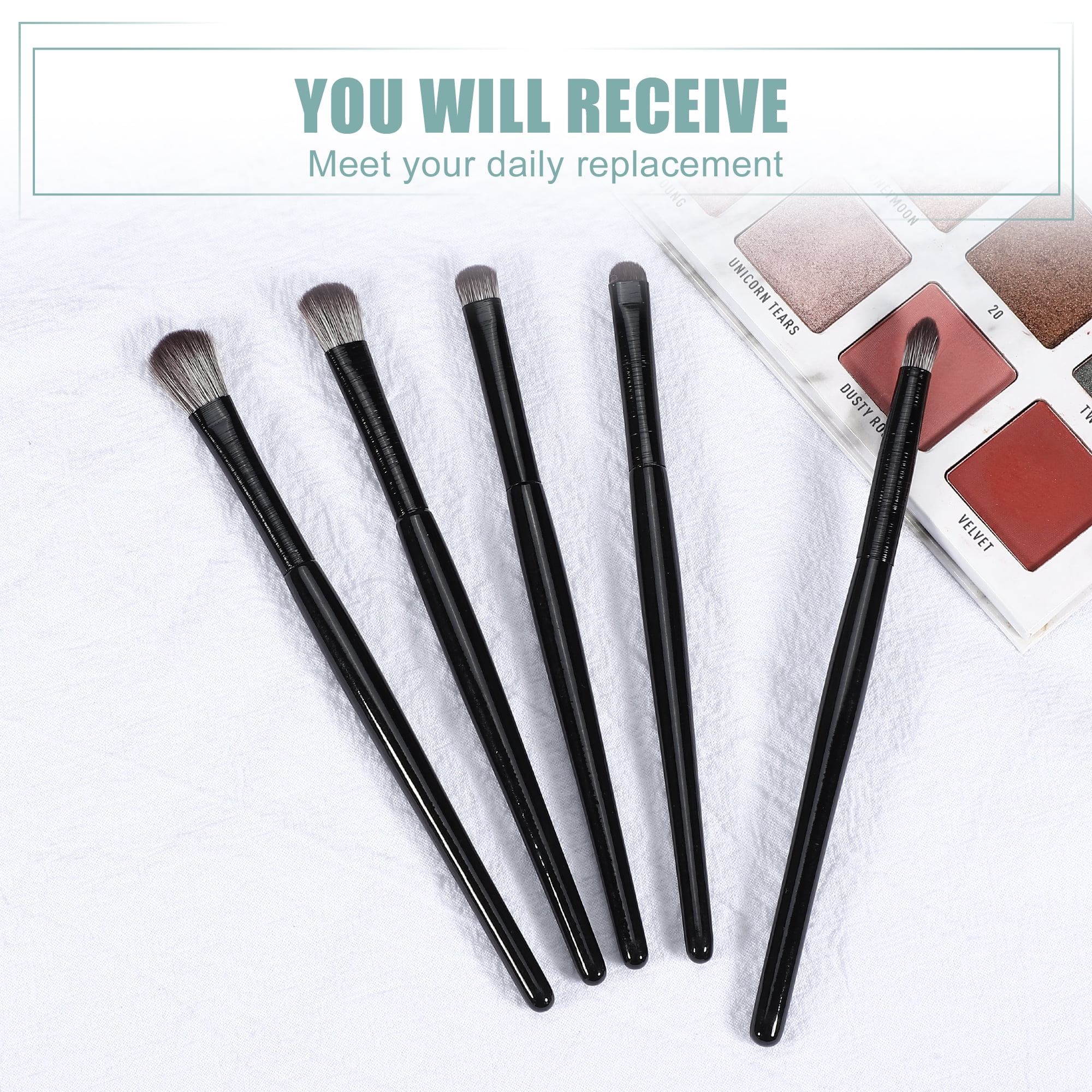 Unique Bargains 5pcs Makeup Brush Set, Face Concealer Brush, Eyeshadow Smudger Brush