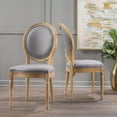 thumbnail image 2 of Christopher Knight Home Phinnaeus French Country Fabric Dining Chairs (Set of 2) by  Side Chairs Light Gray French Country, Traditional, 2 of 5