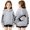 V62-Light Gray, variant on WhouRiu Girls Fashion Graphic Hoodies Kids Casual Long Sleeve Hooded Pullover Autumn Winter Cute Cozy Sweatshirts With Pockets,12-13 Years