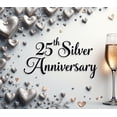 thumbnail image 4 of LUUFILx 25th Wedding Anniversary Backdrop Heart Decorations Party Supplies Banner Romantic Celebration Event Background Photo Props Anniversary Wall Décor, 4 of 8