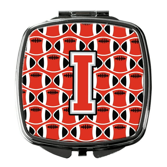 Letter I Football Scarlet and Grey Compact Mirror