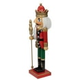 thumbnail image 4 of Northlight 14" Red and Gold Wooden Christmas Nutcracker King with Scepter, 4 of 5