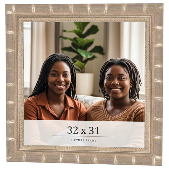32x31 Frame Silver Real Wood Picture Frame Width 1.5 inches | Interior Frame Depth 0.5 inches |