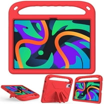 SaniMore for Lenovo Tab M11 11" 2024 EVA Kids Case, Skid-Proof Texture Case with Holder & Foldable 2 in 1 Kickstand Pencil Holder Shockproof Protective Case for Boys Girls, Red