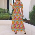 thumbnail image 6 of Wiyuqeen Summer Dresses for Women 2025 Short Sleeve Floral Dress Button V Neck Maxi Dress Casual Pleated Tunic Maxi Dresses, 6 of 9