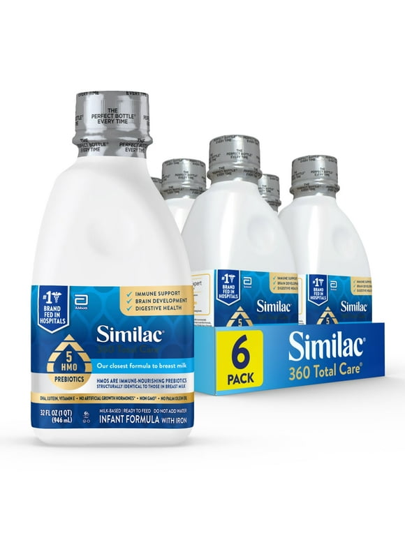 Similac 360 Total Care Ready-to-Feed Infant Formula, 32-fl-oz Bottle, Pack of 6