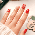 thumbnail image 6 of Morovan Christmas Press on Nails,Snowflake False Nails - Glue on, Fake, Stick on Nails for Women,12 Sizes, 6 of 8